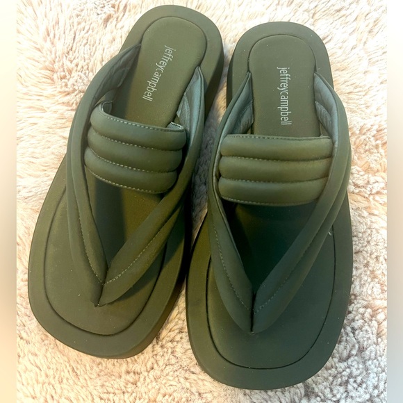Jeffrey Campbell for Anthropologie Platform Sandals size 8, Army Green worn once - Picture 1 of 1